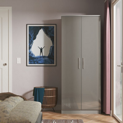 Welcome Furniture Double Wardrobe Metal 10 Grey - Image 3