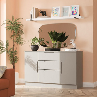 Welcome Furniture Milan 2 Door 3 Drawer Sideboard - White - Image 6
