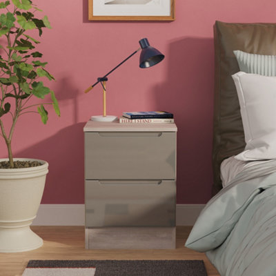 Ready Assembled U Unisex Grey Lucca Drawer Bedside Cabinet (Ready Assembled) In Size 2 - Image 5
