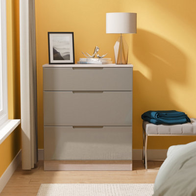 Welcome Furniture - Chest of Drawers - 3 Drawer Deep - Grey Oak - Grey - Image 5