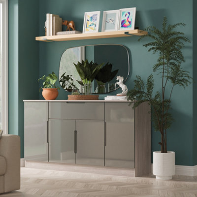 Welcome Furniture - Sideboard - Grey Oak - 144cm - Grey - Image 5