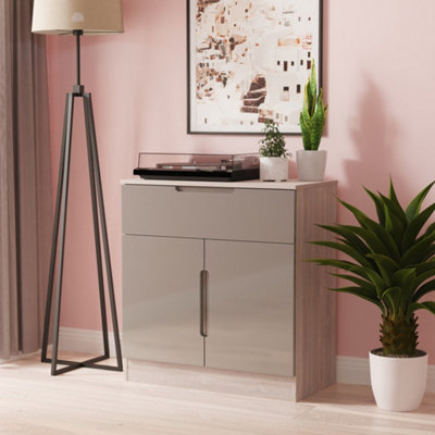 Welcome Furniture - Sideboard - Grey Oak - 1 Drawer 2 Door - Grey - Image 5