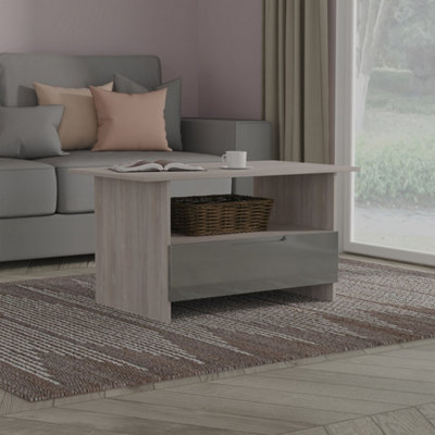 Ready Assembled U Unisex Grey Lucca Bottom Drawer Coffee Table (Ready Assembled) In Size 2 - Image 5