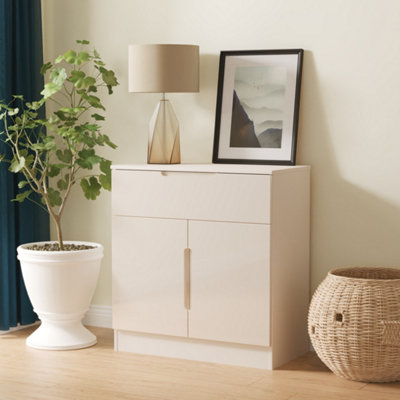 Ready Assembled U Unisex Taupe Lucca 1 Drawer Door Sideboard (Ready Assembled) In Size 2 - Image 3