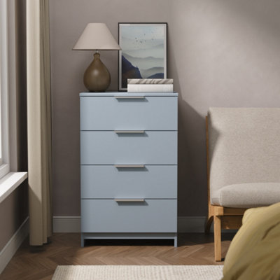 Ready Assembled U Unisex Light Blue Dover 4 Drawer Midi Chest (Ready Assembled) In Size 2 - Image 4