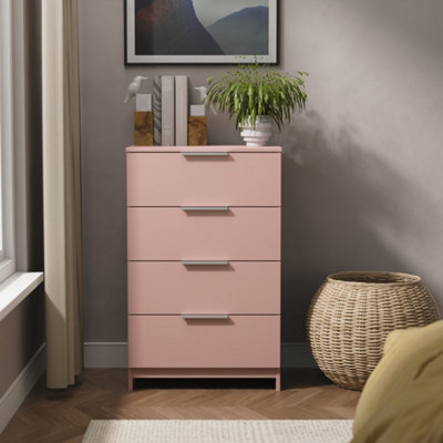 Welcome Furniture - Midi Chest - 4 Drawer - Pink - MDF & MFC - Image 3