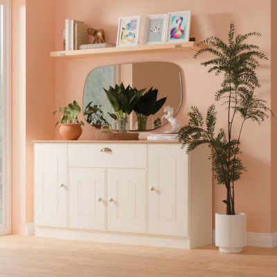 Ready Assembled U Unisex Cream Albert 4 Door 1 Drawer Wide Unit (Ready Assembled) In Size 2 - Image 3