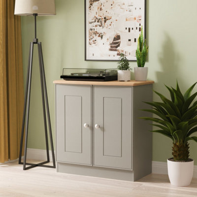 Welcome Furniture Victoria 2 Door Cabinet - Oak - Grey - Image 3