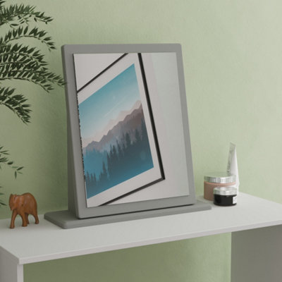 Welcome Furniture - Victoria Small Mirror - Oak Effect Top - Grey - Image 3