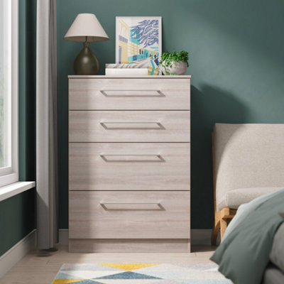 Crowndale Oak 4 Drawer Deep Chest of Drawers Grey Oak - Image 5