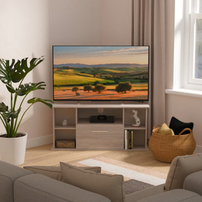 Welcome Furniture Oak TV Unit - Grey - 110cm - Image 3
