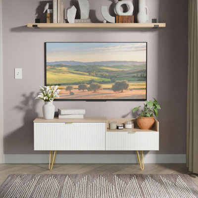 Welcome Furniture - TV Unit - Oak - White - Image 3