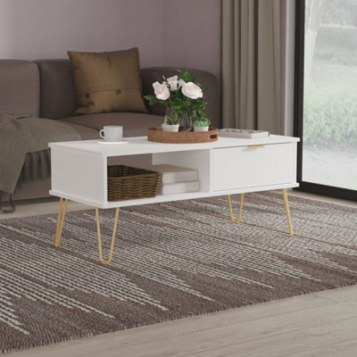 Honshu 1 Drawer Coffee Table In White Matt (Ready Assembled) from B&Q