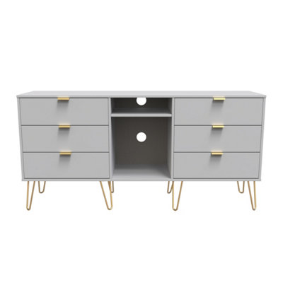 Honshu 6 Drawer Wide Sideboard In Grey Matt (Ready Assembled) from B&Q