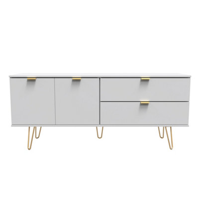 Honshu 2 Door 2 Drawer Sideboard In Grey Matt (Ready Assembled) from B&Q