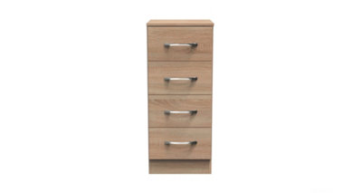 Crowndale - Bedside Cabinet - Bardolino Oak - 4 Drawer - Image 3