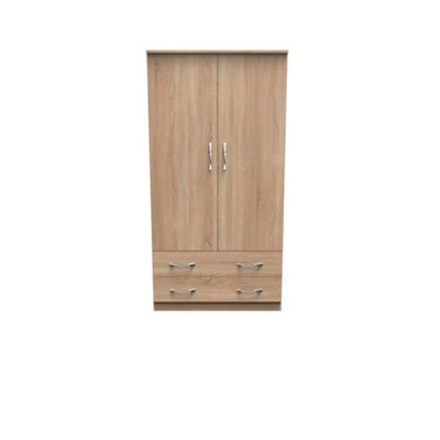 Hampshire Wide 2 Drawer Double Wardrobe In Bardolino Oak (Ready Assembled) from B&Q