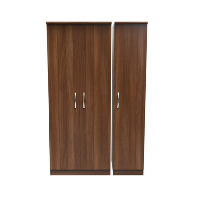 Hampshire Triple Plain Wardrobe In Noche Walnut (Ready Assembled) from B&Q