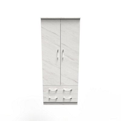 Hampshire 2 Drawer Double Wardrobe In Marble (Ready Assembled) from B&Q