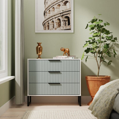 Ready Assembled U Unisex Duck Egg Blue Menai 3 Drawer Chest (Ready Assembled) In Size 2 - Image 5