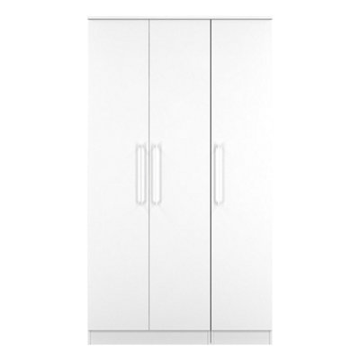 Gloucester Tall Triple Plain Wardrobe In White Gloss & White Matt (Ready Assembled) from B&Q