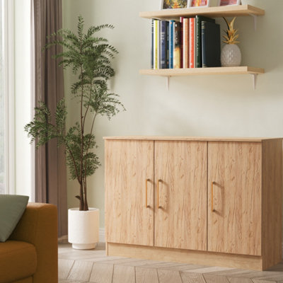 Gloucester 3 Door Sideboard In Gold Craft Oak (Ready Assembled) from B&Q