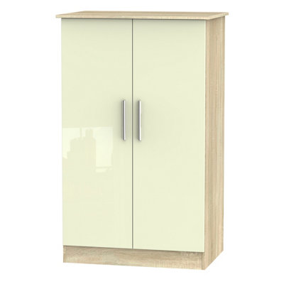  - Trent Double Midi Wardrobe In Cream & Bardolino Oak (Ready Assembled)