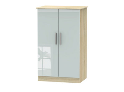  - Trent Double Midi Wardrobe In Grey & Bardolino Oak (Ready Assembled)