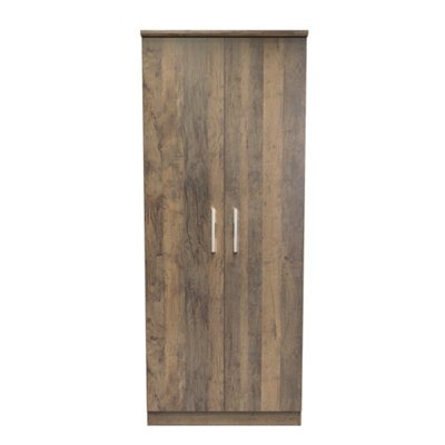  - Trent Double Wardrobe In Vintage Oak (Ready Assembled)