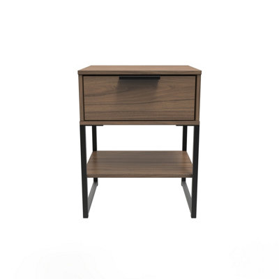 Tamworth Single 1 Drawer Bedside Cabinet In Carini Walnut (Ready Assembled) from B&Q