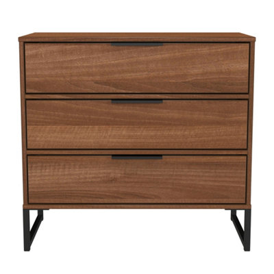 Tamworth 3 Drawer Chest Of Drawers In Noche Walnut (Ready Assembled) from B&Q