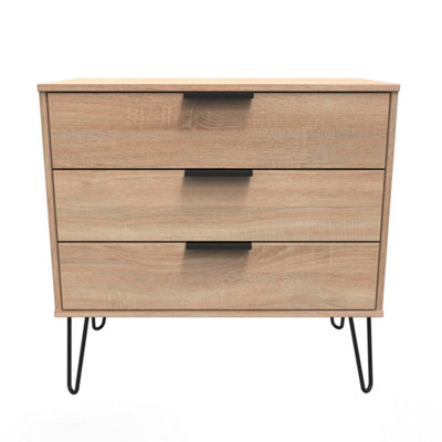 Fuji 3 Drawer Chest Of Drawers In Bardolino Oak (Ready Assembled) from B&Q