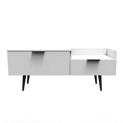 Fuji 2 Drawer Media Console Unit In Grey Matt (Ready Assembled) from B&Q