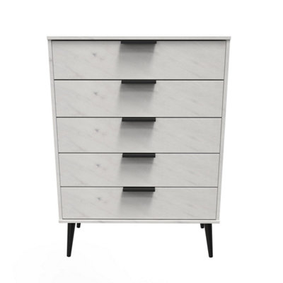 Fuji 5 Drawer Chest Of Drawers In Marble (Ready Assembled) from B&Q