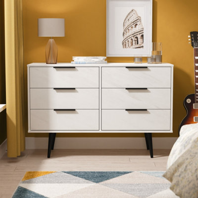 Fuji 6 Drawer Midi Chest Of Drawers In Marble (Ready Assembled) from B&Q