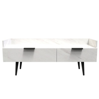 Fuji 2 Drawer Media Console Unit In Marble (Ready Assembled) from B&Q