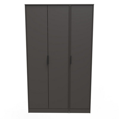 Osaka Tall Triple Plain Wardrobe In Graphite (Ready Assembled) from B&Q