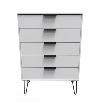  - Osaka 5 Drawer Chest Of Drawers In Grey Matt (Ready Assembled)
