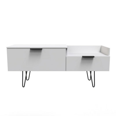 Osaka 2 Drawer Media Console Unit In Grey Matt (Ready Assembled) from B&Q