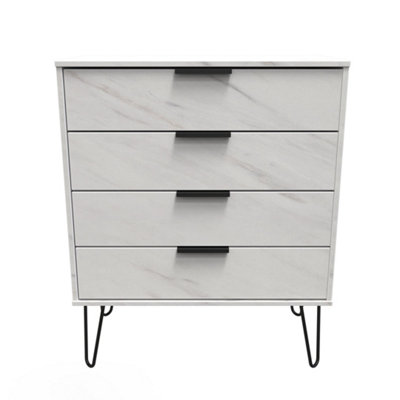 B&Q Osaka Drawer Chest Of Drawers In Marble (Ready Assembled) Size 4