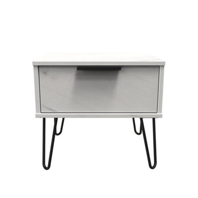 Osaka 1 Drawer Midi Bedside Cabinet In Marble (Ready Assembled) from B&Q