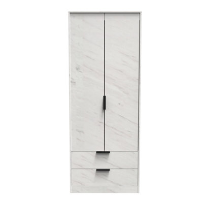 Osaka Tall 2 Drawer Wardrobe In Marble (Ready Assembled) from B&Q