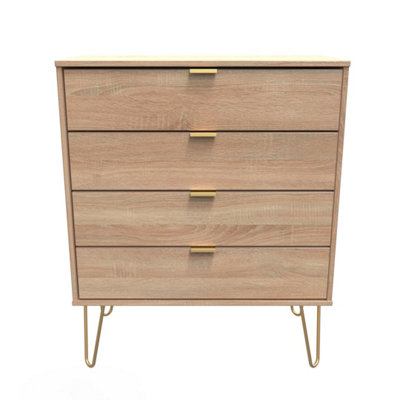 Honshu 4 Drawer Chest Of Drawers In Bardolino Oak (Ready Assembled) from B&Q