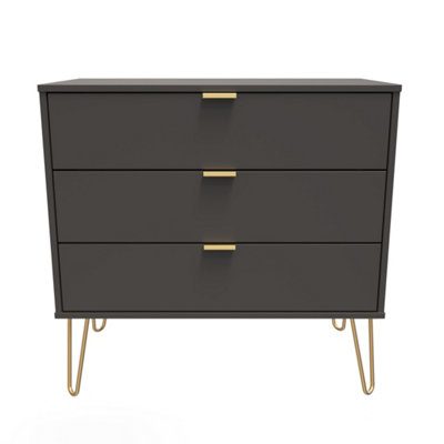 Honshu 3 Drawer Chest Of Drawers In Graphite (Ready Assembled) from B&Q
