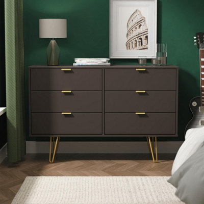 Honshu 6 Drawer Midi Chest Of Drawers In Graphite (Ready Assembled) from B&Q