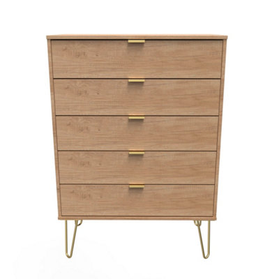 Honshu 5 Drawer Chest Of Drawers In Nebraska Oak (Ready Assembled) from B&Q