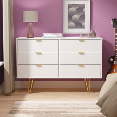 Honshu 6 Drawer Midi Chest Of Drawers In White Matt (Ready Assembled) from B&Q