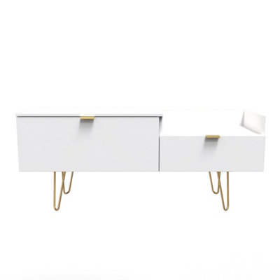 Honshu 2 Drawer Media Console Unit In White Matt (Ready Assembled) from B&Q