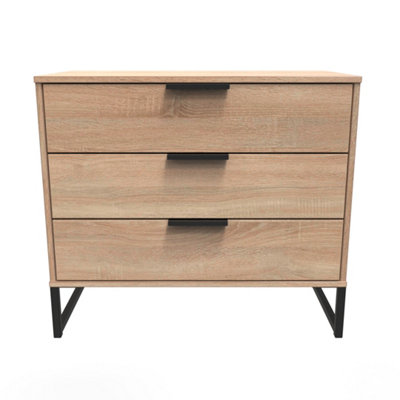 Beijing 3 Drawer Chest Of Drawers In Bardolino Oak (Ready Assembled) from B&Q