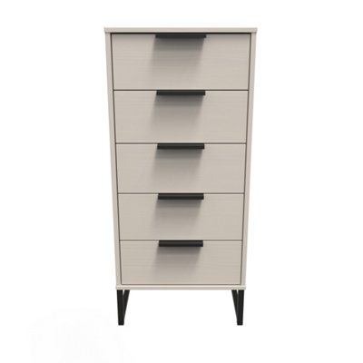 Beijing 5 Drawer Tall Bedside Cabinet In Kashmir Ash (Ready Assembled) from B&Q